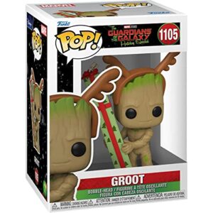 POP Marvel Holiday: Guardians of The Galaxy - Groot Funko Vinyl Figure (Bundled with Compatible Box Protector Case), Multicolor, 3.75 inches