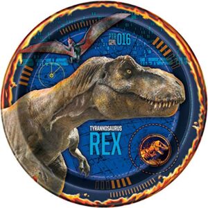 Jurassic World Dinosaur Birthday Party Supplies Bundle includes Lunch Paper Plates - 24 Count