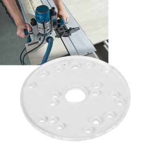 Universal Router Base Plate with Centering Pin, Acrylic Router Plate Fits for Bosch for Makita for for Milwauke for Hitachi and Others, 6.5in Diameter, 0.3in Thick