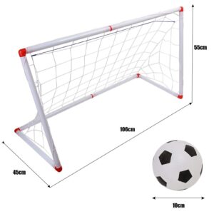 Restokki Little Easy Football Soccer Hoop Set, Game Indoor Outdoor Sport Toys for Backyard Fun Summer Play, Goal with Net, for Kids, Toddlers, Boys Girls (106cm)