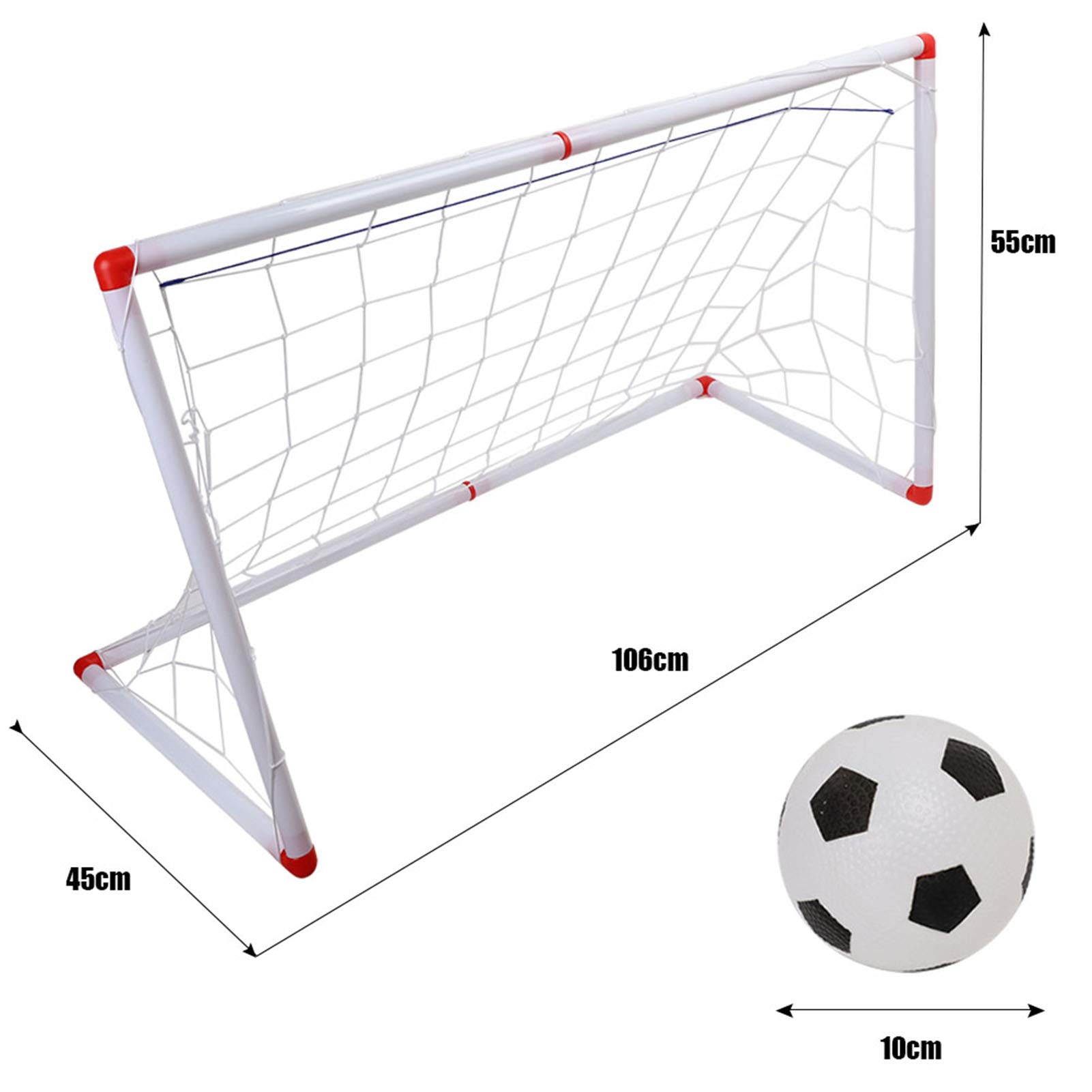 Restokki Little Easy Football Soccer Hoop Set, Game Indoor Outdoor Sport Toys for Backyard Fun Summer Play, Goal with Net, for Kids, Toddlers, Boys Girls (106cm)