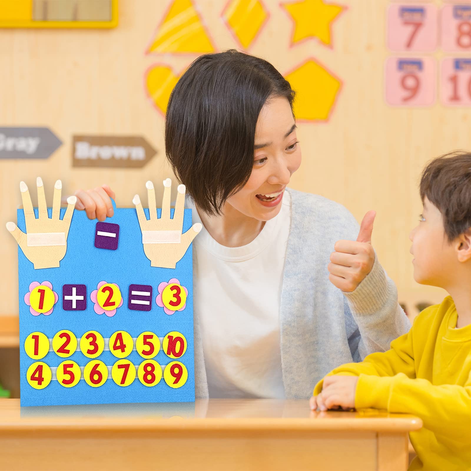 Milageto Felt Board Finger Numbers Counting Toy Educational Toys Learning Sensory Toys Math Addition and Subtraction for Preschool Girls Boys Kids