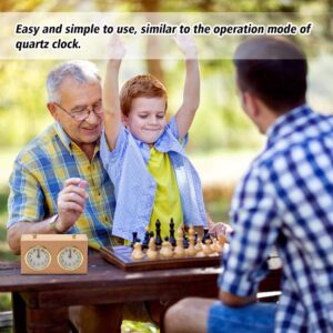 fayle Chess Clock Timer,Board Game Analog Wooden Competition Timing Tools High Accuracy Mechanical for Various Games