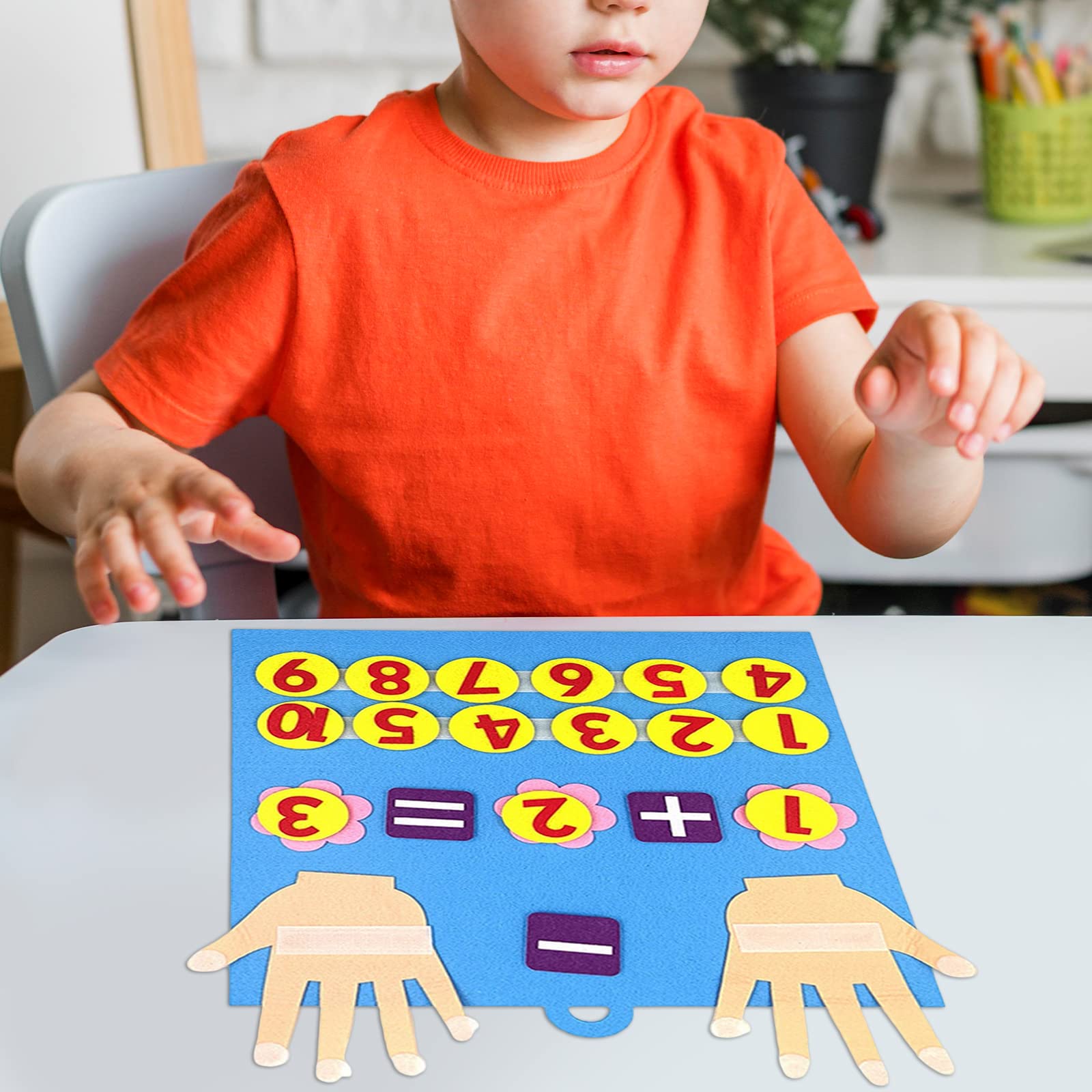 Milageto Felt Board Finger Numbers Counting Toy Educational Toys Learning Sensory Toys Math Addition and Subtraction for Preschool Girls Boys Kids