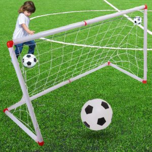 Restokki Little Easy Football Soccer Hoop Set, Game Indoor Outdoor Sport Toys for Backyard Fun Summer Play, Goal with Net, for Kids, Toddlers, Boys Girls (106cm)