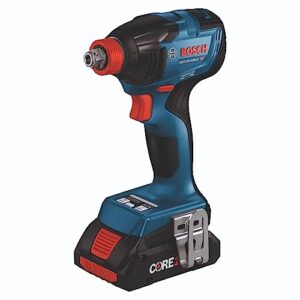 BOSCH GXL18V-260B26 18V 2-Tool Combo Kit with 1/2 In. Hammer Drill/Driver, 1/4 In. and 1/2 In. Two-In-One Bit/Socket Impact Driver, (1) CORE18V 8 Ah Battery and (1) CORE18V 4 Ah Battery