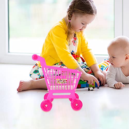 STOBOK Baby Push Car 1pc Mini Supermarket Cart Toys Simulated Shopping Cart for Kids Grocery Shopping Cart Store Trolley Pretend Play, Assembly Required, Ages 3+ Desk Topper