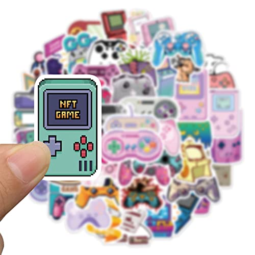 60pcs Color Gaming Stickers for Teen Water Bottle,Cool Cartoon Trendy Gamepad Stickers Fun Aesthetic Waterproof Vinyl Decals for Laptop Bumper Luggage Skateboard Guitar