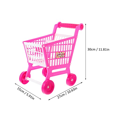 STOBOK Baby Push Car 1pc Mini Supermarket Cart Toys Simulated Shopping Cart for Kids Grocery Shopping Cart Store Trolley Pretend Play, Assembly Required, Ages 3+ Desk Topper