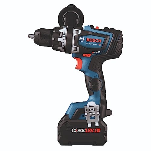 BOSCH GXL18V-260B26 18V 2-Tool Combo Kit with 1/2 In. Hammer Drill/Driver, 1/4 In. and 1/2 In. Two-In-One Bit/Socket Impact Driver, (1) CORE18V 8 Ah Battery and (1) CORE18V 4 Ah Battery