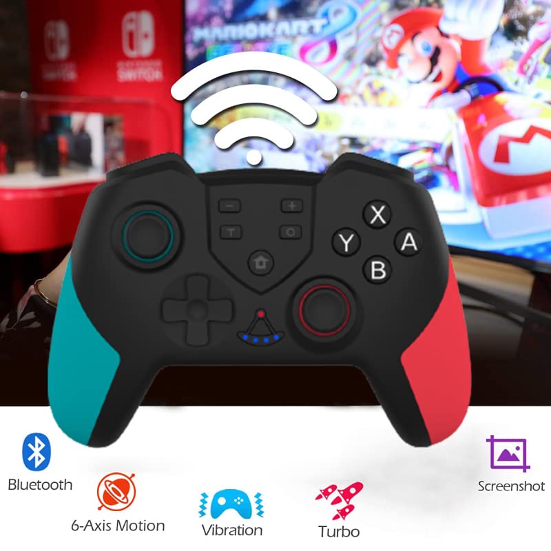 Thunder Tech Pro wireless controlle 2 Rechargeable version 2, high consoles and PC compatibility, blue blue black, with bows, light indicator, gyroscopic sensor, vibration