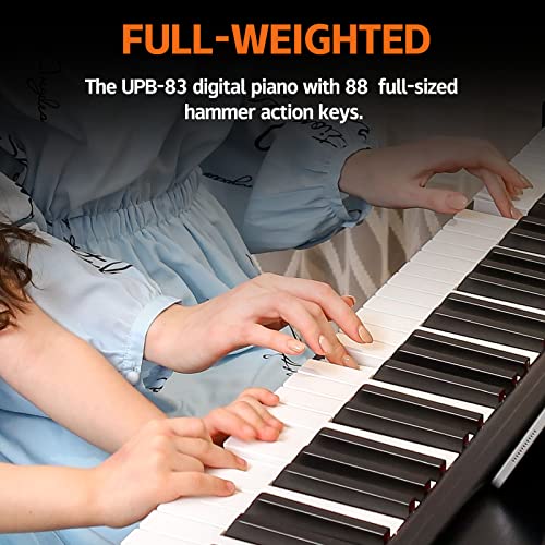 AODSK 88-Key Weighted Hammer Action Digital Piano with Speakers,Furniture Stand and Triple Pedals,Beginner's Course- Comes With Headphones,Piano Lessons,B-83S