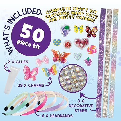 PURPLE LADYBUG DIY Headband Hair Accessories for Girls - Great 5 Year Old Girl Gift, Gifts for 6 Year Old Girl, Birthday Gifts for Girls Age 5 6 7 8 9, Crafts for Girls Ages 6-8, Girls Headbands 4-6