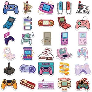 60pcs Color Gaming Stickers for Teen Water Bottle,Cool Cartoon Trendy Gamepad Stickers Fun Aesthetic Waterproof Vinyl Decals for Laptop Bumper Luggage Skateboard Guitar