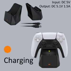 for PS5 Controller Charger, for PS5 Charger USB C Charging Dock Station with LED Light Indicator, Charging Dock, Charging Station for PS5 Controller