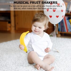 SUPVOX 2pcs Musical Shakers Fruit Sand Shakers Plastic Banana Orange Maracas Percussion Musical Toy Hand Percussion Children Maraca Percussion Instrument Cognitive Toys