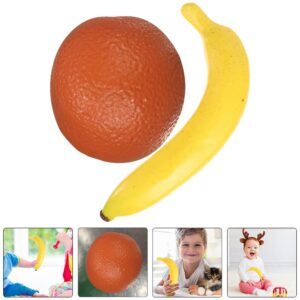 SUPVOX 2pcs Musical Shakers Fruit Sand Shakers Plastic Banana Orange Maracas Percussion Musical Toy Hand Percussion Children Maraca Percussion Instrument Cognitive Toys