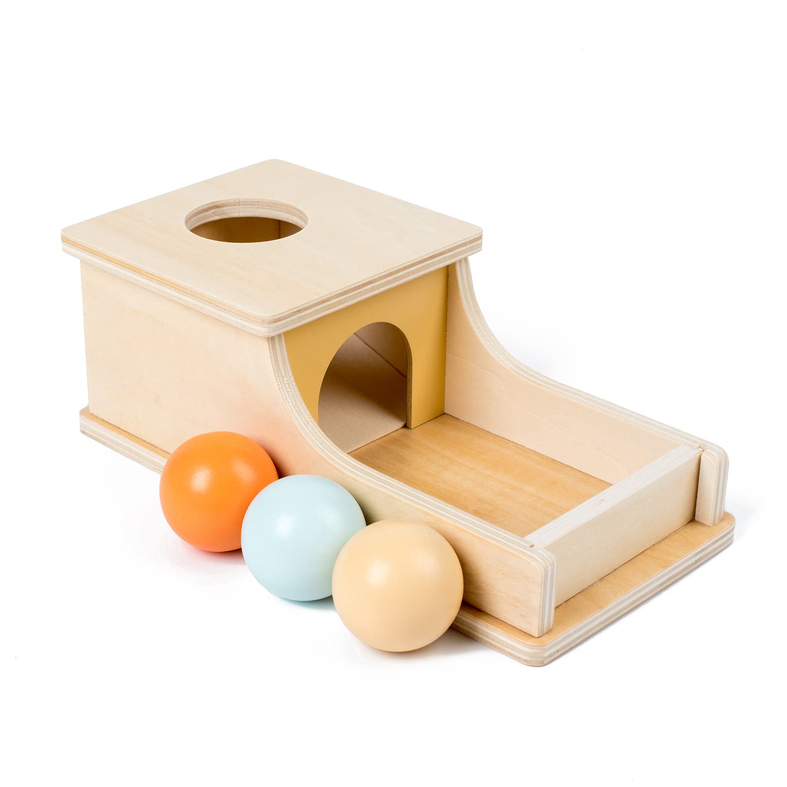 Busy edition Montessori Toys for Babies 6-12 Months Object Permanence Box Wooden Ball Drop Toy Play for 6 Month 1 2 3 Year Old Toddlers Infant Early Age Toy