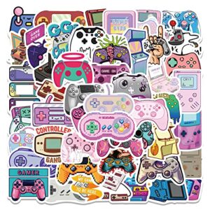 60pcs Color Gaming Stickers for Teen Water Bottle,Cool Cartoon Trendy Gamepad Stickers Fun Aesthetic Waterproof Vinyl Decals for Laptop Bumper Luggage Skateboard Guitar