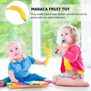 SUPVOX 2pcs Musical Shakers Fruit Sand Shakers Plastic Banana Orange Maracas Percussion Musical Toy Hand Percussion Children Maraca Percussion Instrument Cognitive Toys