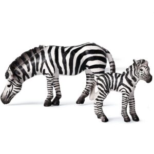 gemini&genius zebras toys, wild life zoo animal figurines african jungle animal action figure playset gift for kids educational, cake toppers, party supplies, animal toy set