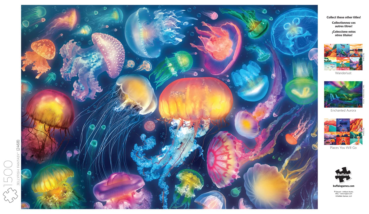 Buffalo Games - Eduard - Jellyfish Fantasy - 1500 Piece Jigsaw Puzzle for Adults Challenging Puzzle Perfect for Game Nights - Finished Puzzle Size is 38.50 x 26.50