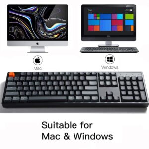 Keychron K10 Full Size Layout 104-Key Wireless Mechanical Keyboard, Hot-Swappable RGB Backlight with Gateron G Pro Brown Switch Aluminum Bluetooth/Wired Gaming Keyboard for Mac Windows