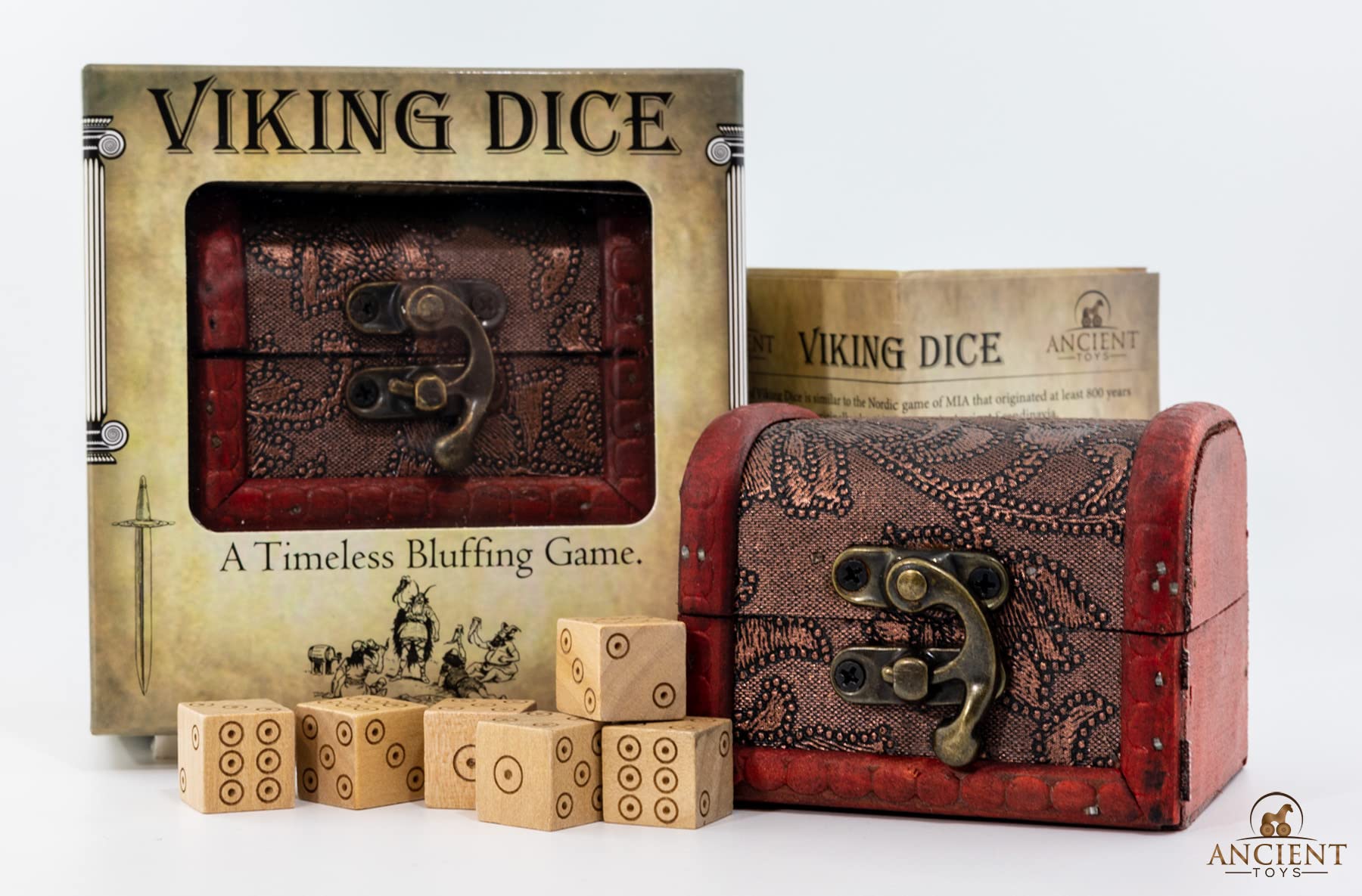 Ancient Toys Viking Dice from A Fast-paced Bluffing Game Similar to Liar’s Dice, Mia, Dudo and Perudo. Great Party Game That is Fun and Easy to Learn!…