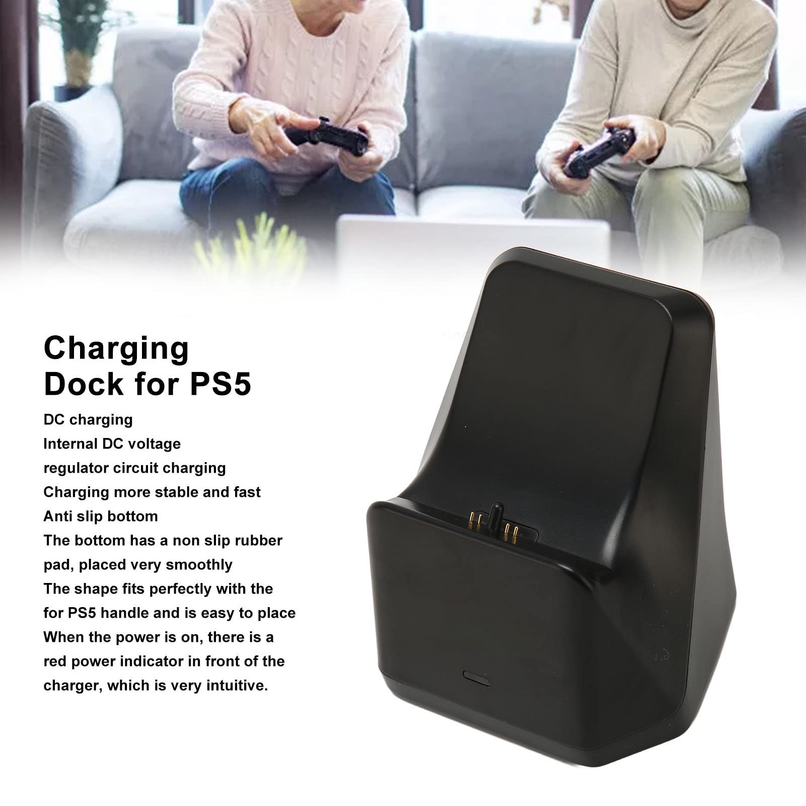 for PS5 Controller Charger, for PS5 Charger USB C Charging Dock Station with LED Light Indicator, Charging Dock, Charging Station for PS5 Controller