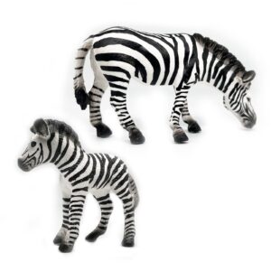 Gemini&Genius Zebras Toys, Wild Life Zoo Animal Figurines African Jungle Animal Action Figure Playset Gift for Kids Educational, Cake Toppers, Party Supplies, Animal Toy Set