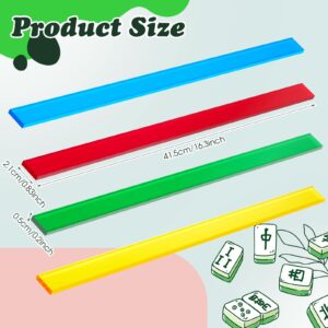 Henoyso Mahjong Tile Pushers 16.3 Inch Colored Acrylic Mahjong Pushers Set of 4 for Playing Mahjong, 4 Colors