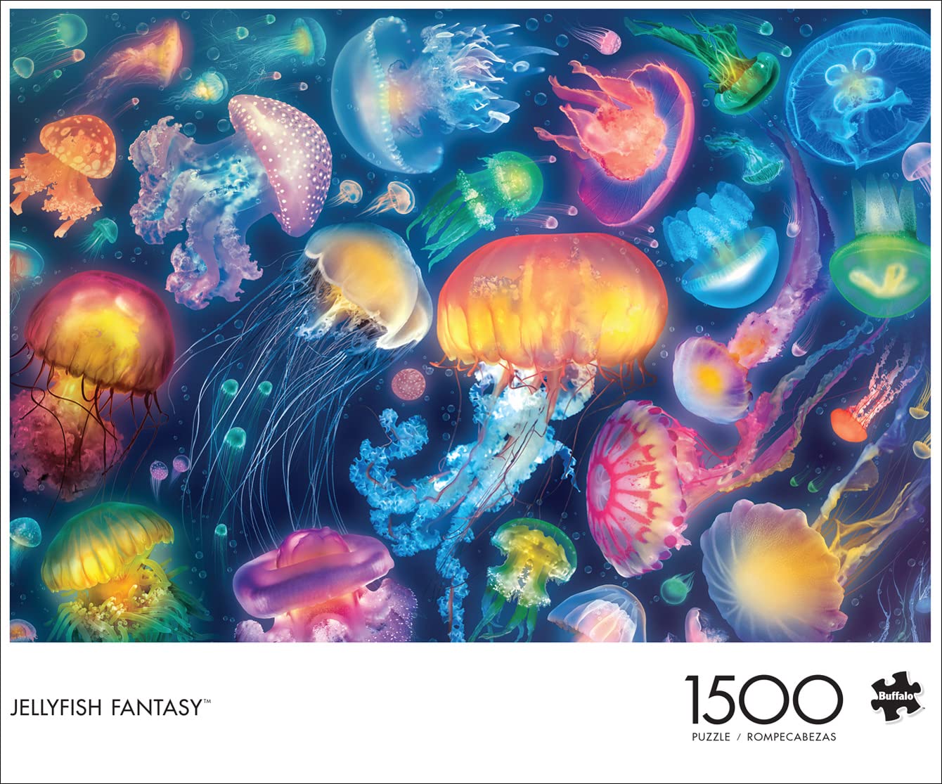 Buffalo Games - Eduard - Jellyfish Fantasy - 1500 Piece Jigsaw Puzzle for Adults Challenging Puzzle Perfect for Game Nights - Finished Puzzle Size is 38.50 x 26.50