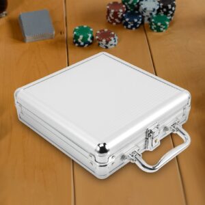 GANAZONO Metal Chip Cases Poker Chip Box Empty Poker Chip Case Alloy Carrier Aluminum Travel Case with Handle for Texas Holdem