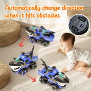 Shark Monster Truck Toy for Baby Boy,Shark Car Lights Up Toy with Chomper Shakes Sounds Blue Shark Truck Toys for Toddlers 1 2 3 4 5 Years Old Babies Girls Kids Birthday Party Favors