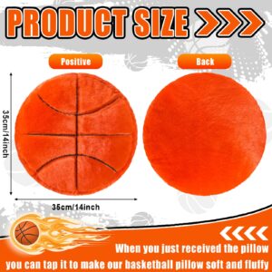 Gerrii 4 Pcs Basketball Softball Football Soccer Volleyball Tennis Pillow Sports Pillow Fluffy Plush Stuffed Throw Pillow Sport Theme Cushion Plush Stuffed Pillow Gift for Decor (Basketball)