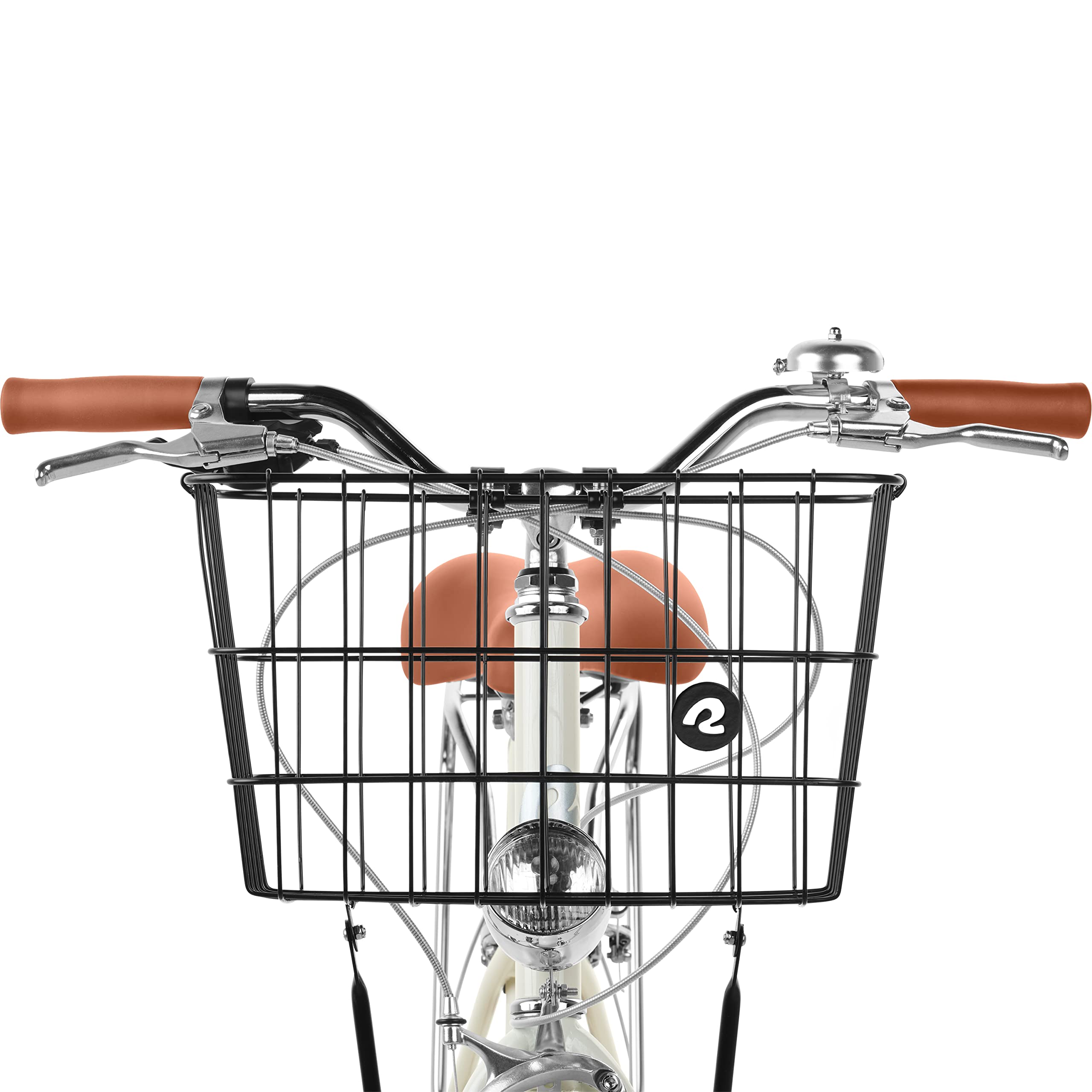 Retrospec Apollo X Steel Large Front Bike Basket - Fixed Struts, Weather-Resistant Steel, Reinforced Handlebar Clamps, and Adjustable Legs