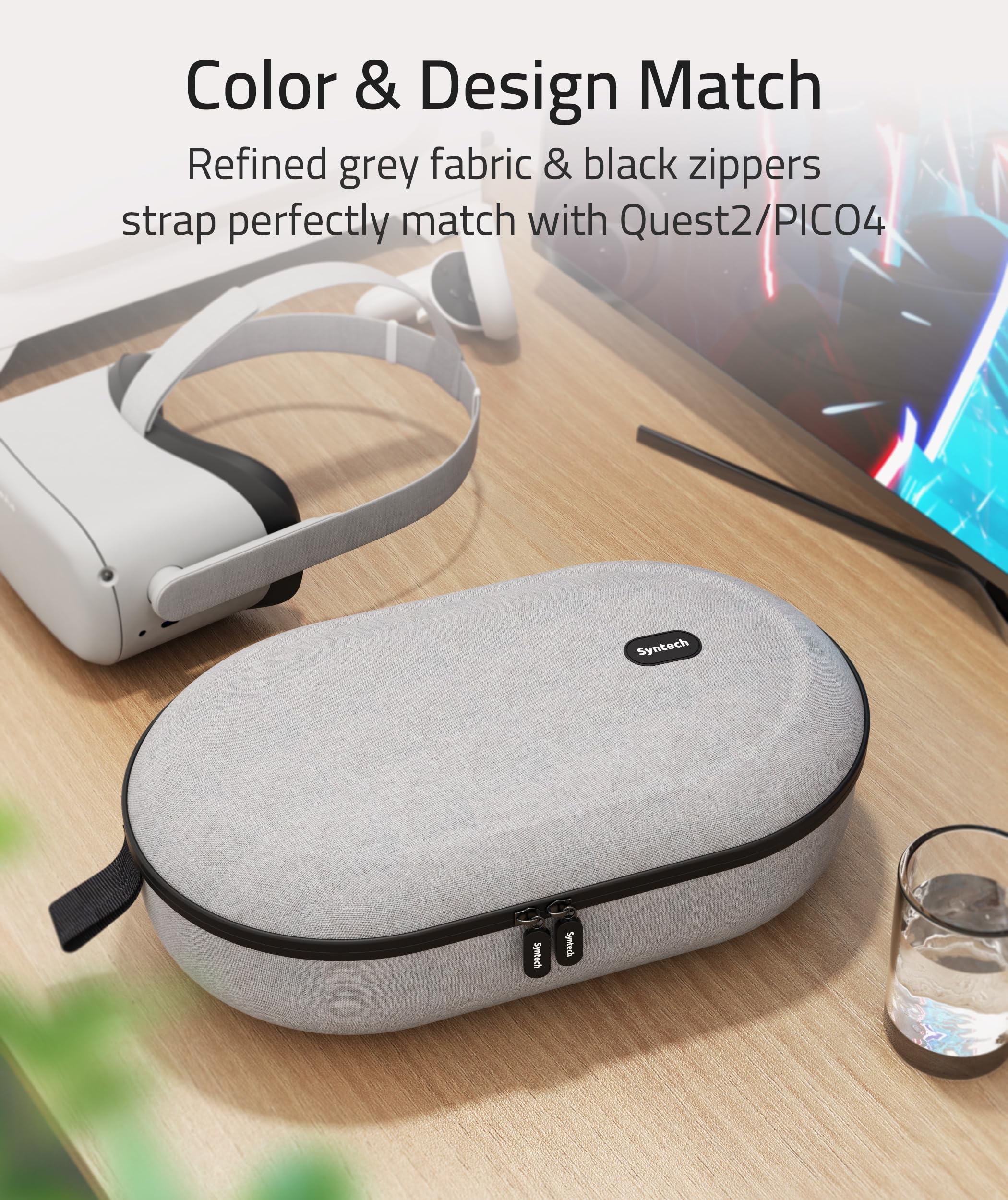 Syntech Hard Carrying Case with 10,000mAh VR Battery Pack Compatible with Meta/Oculus Quest2