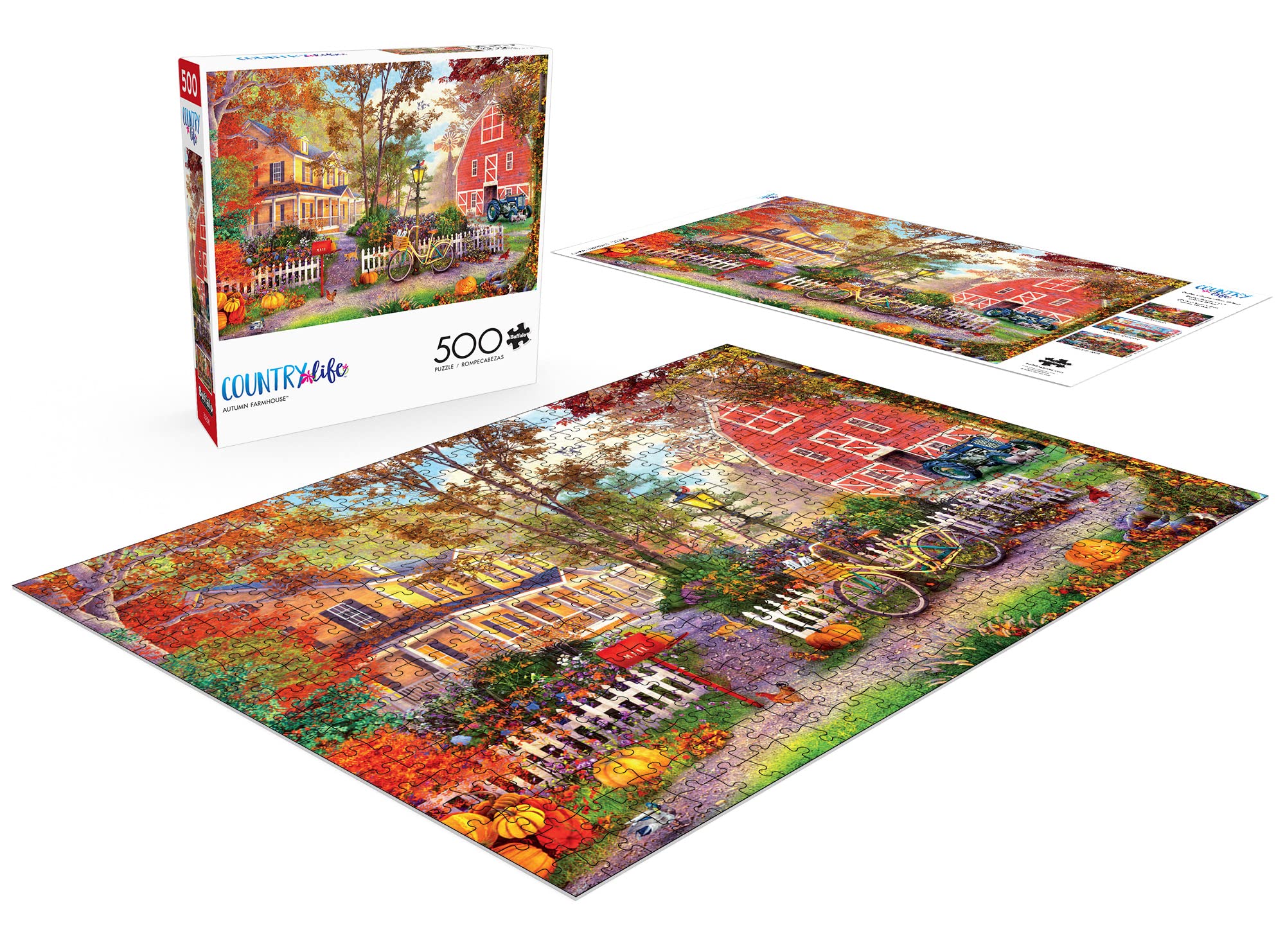 Buffalo Games - Country Life - Autumn Farmhouse - 500 Piece Jigsaw Puzzle