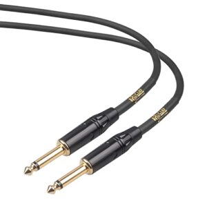 Clef Audio Labs Guitar Cable 10 ft, 22AWG, Tangle-Free PVC Jacket, Black Zinc Alloy Shell, Electric bass Guitar AMP Cord, 1/4 Inch 6.35mm TS Straight Male to Male Instrument Cable