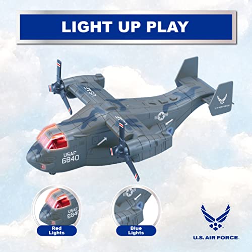 Lollipop United States Air Force Military Helicopter, V-22 Osprey Airplane, 1:72 Scale Aircraft Carrier Model, Battle/Rescue Helicopter Toy w/Sounds, 3+