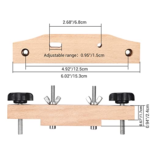 Facmogu Solid Maple Guitar Bridge Clamp, Entry Level Bridge Clamp Acoustic Luthier Tools with Cork Gasket & L-Wrench, Wooden Guitar Bridge Clamp for Classical/Acoustic Guitar Accessory Luthier Tools