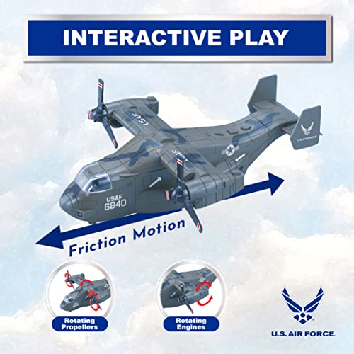 Lollipop United States Air Force Military Helicopter, V-22 Osprey Airplane, 1:72 Scale Aircraft Carrier Model, Battle/Rescue Helicopter Toy w/Sounds, 3+