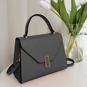 Women's shoulder bag Fashion messenger bag Large capacity leather bag Mobile phone bag Commuter bag (Black)