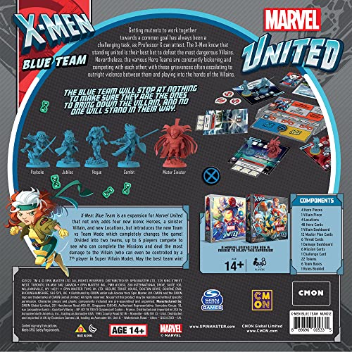 CMON Marvel United X-Men Blue Team Expansion | Tabletop Miniatures Game | Strategy Game | Cooperative Game for Adults and Kids | Ages 14+ | 1-7 Players | Average Playtime 40 Minutes | Made by CMON