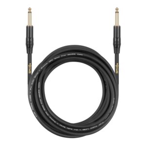 Clef Audio Labs Guitar Cable 15 ft, 22AWG Shielded, Tangle-Free PVC Jacket, Black Zinc Alloy Shell, Electric bass Guitar AMP Cord, 1/4 Inch 6.35mm TS Straight Male to Male Instrument Cable