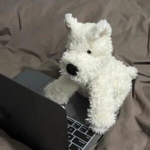 awcvire west highland white terrier westie stuffed plush dog, bedtime buddy plush toy, soft stuffed animal plushies. (white, m)