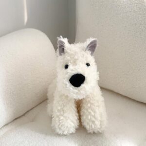 Awcvire West Highland White Terrier Westie Stuffed Plush Dog, Bedtime Buddy Plush Toy, Soft Stuffed Animal Plushies. (White, M)