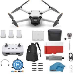 DJI Mini 3 Pro - & Fly More Kit Plus Lightweight and Foldable 34-min Flight Time Camera Drone Bundle with Remote, with 128 GB SD, 3.0 USB Card Reader, Landing Pad, Backpack and More