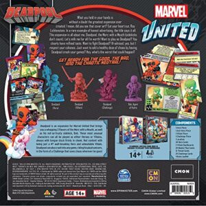 CMON Marvel United Deadpool Expansion | Tabletop Miniatures Game | Strategy Game | Cooperative Game for Adults and Kids | Ages 14+ | 1-4 Players | Average Playtime 40 Minutes | Made by CMON