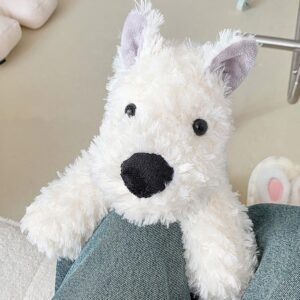 Awcvire West Highland White Terrier Westie Stuffed Plush Dog, Bedtime Buddy Plush Toy, Soft Stuffed Animal Plushies. (White, M)